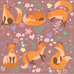 vector illustration of a cute fox