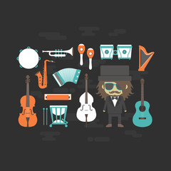 classical musician with music instrument