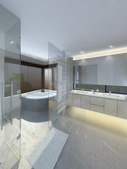 3D illustration of a modern living room