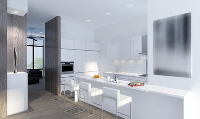 3D illustration of a modern living room