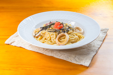 creamy seafood pasta