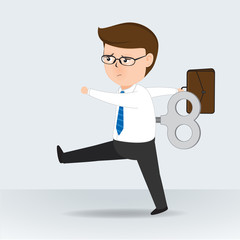 Robot businessman, Business Concept, cartoon character, vector