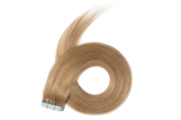Dyed straight  honey blonde adhesive tape in human hair extensions