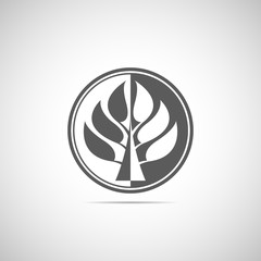 Abstract vector tree icon. Tree label.