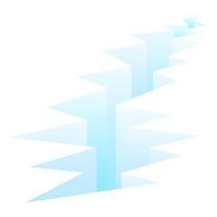 Fototapeta premium Crack fault line in ground vector illustration. Crack in ground after earthquake, crack on surface