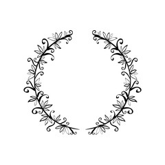 Wreath leaves ornament icon vector illustration graphic
