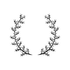 Wreath leaves ornament icon vector illustration graphic