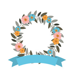 Beautiful flowers ornament icon vector illustration graphic