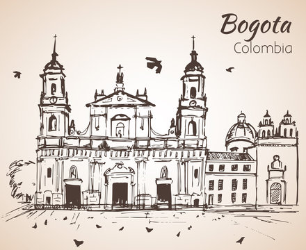Primatial Cathedral of Bogota. Sketch