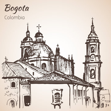 PPrimatial Cathedral of Bogota. Sketch