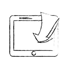 smartphone with download arrow icon image vector illustration design 