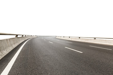 Fototapeta premium Asphalt road on white with path