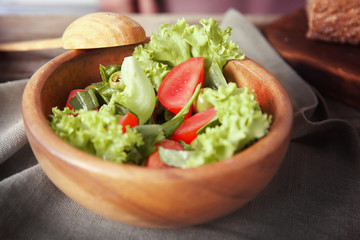 Fresh vegetable salad on a table