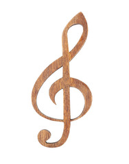 Obraz premium Wooden clef isolated on white