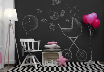 Modern interior design of baby room