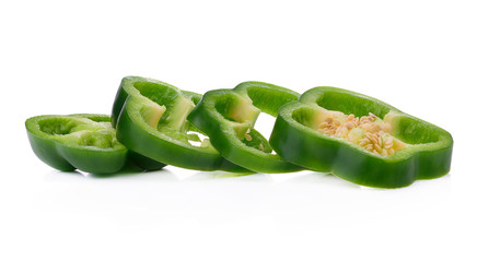 pepper  green sliced isolated on a white background