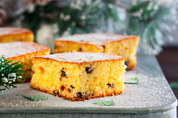 Orange cake with chocolate