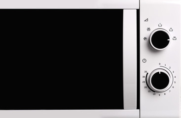 Round analog microwave oven timer, Black icon on white backgroun