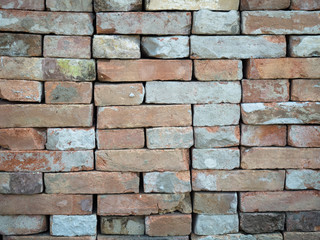 Picture of the gray red coloured brick wall pattern. Background of the brick wall texture close up.
