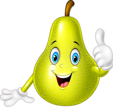 Cartoon pear giving thumbs up