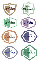 Obraz premium Decorative Shield Emblem with Copy Space Vector Clip Art Set