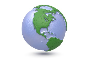Earth, world map. polygonal globe north America. 3d illustration