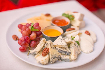 cheeses on the holiday table