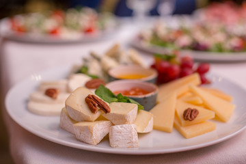 cheeses on the holiday table