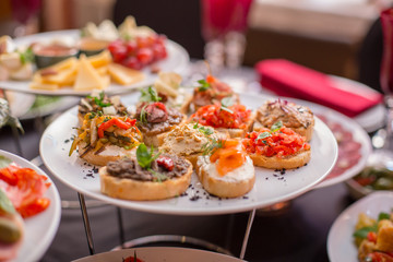 bruschetta meats on the holiday table