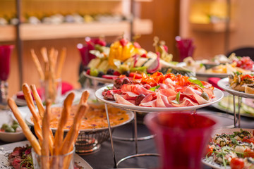 Prosciutto on plate