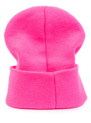 Children's pink knitted hat isolated
