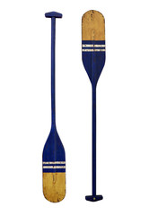 Blue oar wood  isolated white background