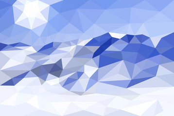 Polygonal snow and mountains. Winter landscape background. Low poly design. Vector illustration. Abstract pattern