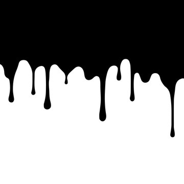 black paint dripping. abstract blob. White background.
