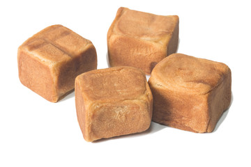 square chinese cake isolate on white
