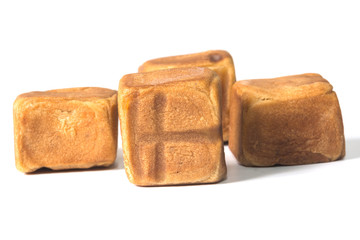 square chinese cake isolate on white

