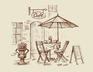 Street cafe vector