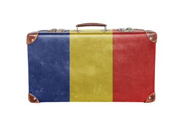 Vintage suitcase with Chad flag
