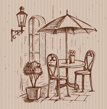 Street cafe vector