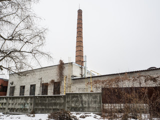 View on old factory pipe
