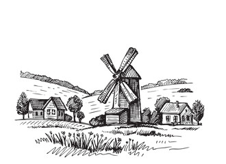 Hand drawn mill © bioraven