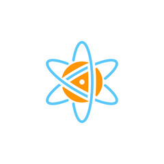 Atom icon vector, filled flat sign, solid colorful pictogram isolated on white. Symbol, logo illustration