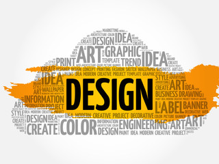 DESIGN word cloud, creative business concept background