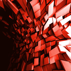 3d chaotic dark shining red background © evannovostro