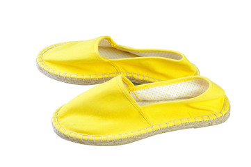 Women's shoes moccasins isolated on white background.