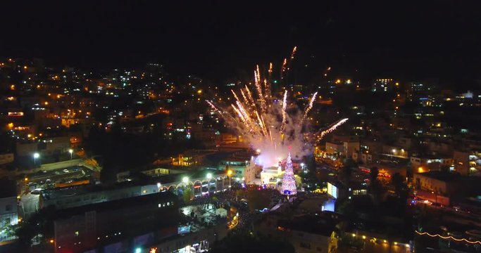 lighting Christmas Tree Fireworks in ISRAEL