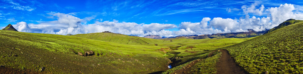 Obraz premium Valley National Park Landmannalaugar. Magnificent Iceland in the August