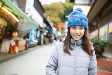 Woman travel in kamakura of Japan