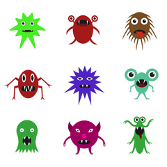 Obraz premium Cute monster set