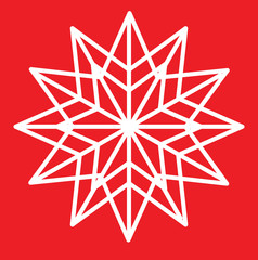 Snowflakes Icon on Red Background